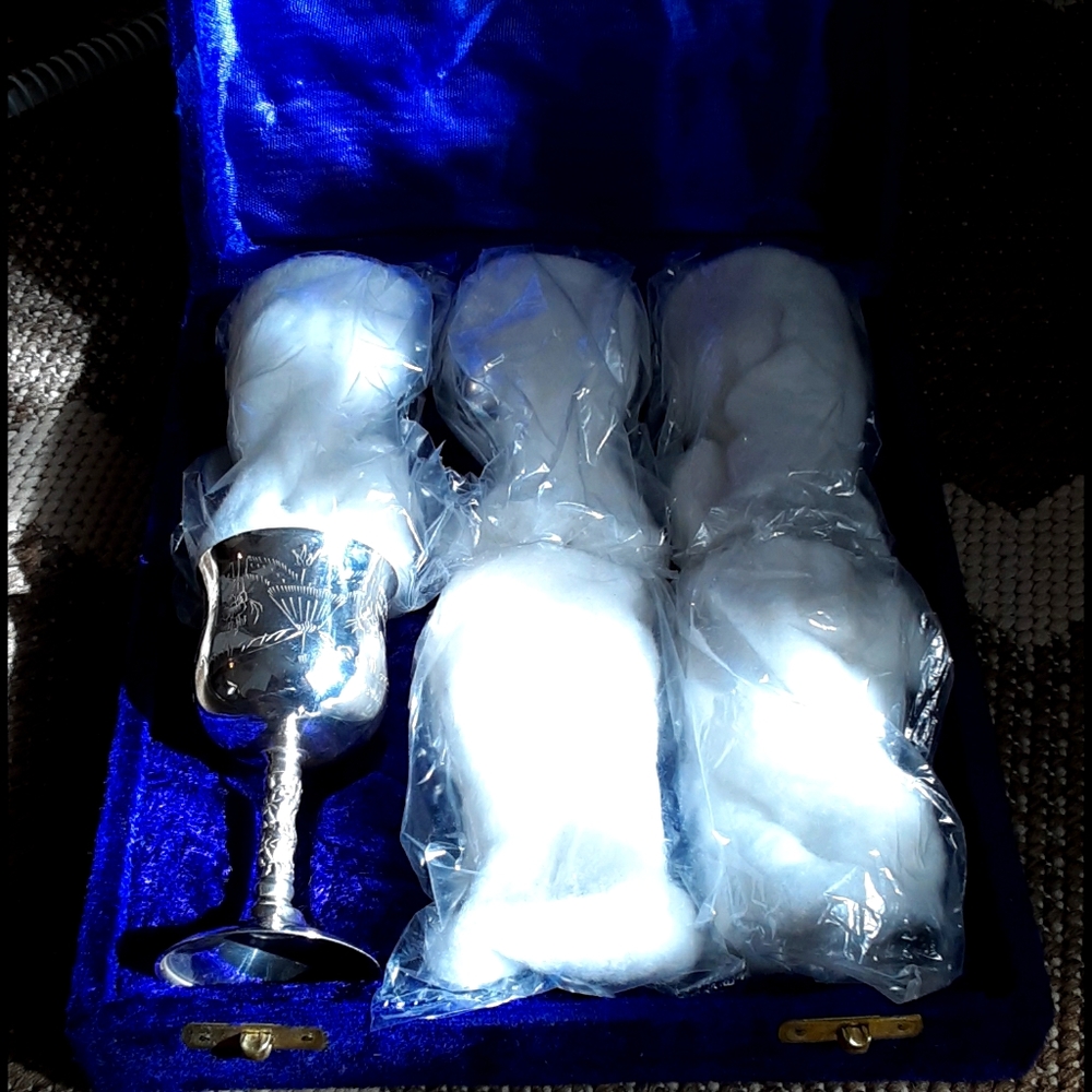 6 Wine Silver Plated Goblets